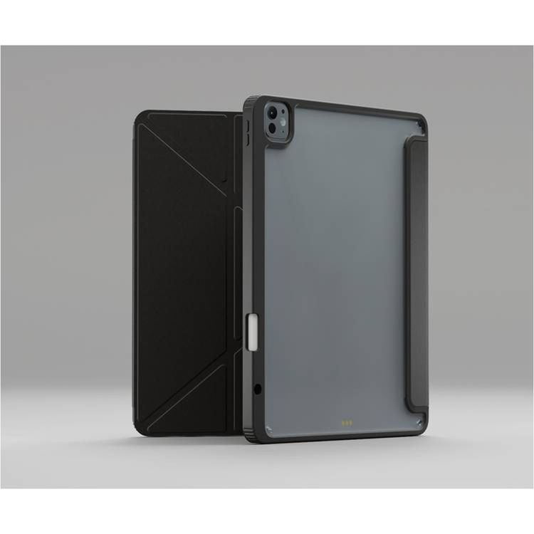Levelo Conver Clear Back Hybrid Case for iPad Pro 13", Lightweight Design, Precise Cut-Outs, Easy Snap-On - Black 