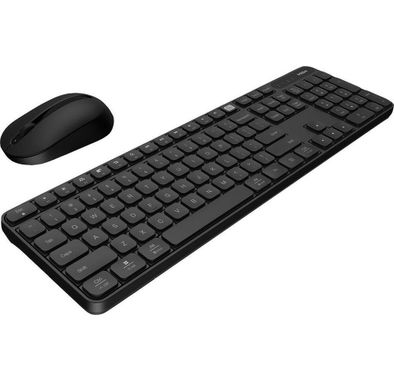 Xiaomi MWWC01 Wireless Keyboard Mouse Combo, Stylish Slim Rechargeable Keyboard 104 Keys Full-Size Quiet Rechargeable Keyboard Mouse Set for Windows Computer Laptop - Black