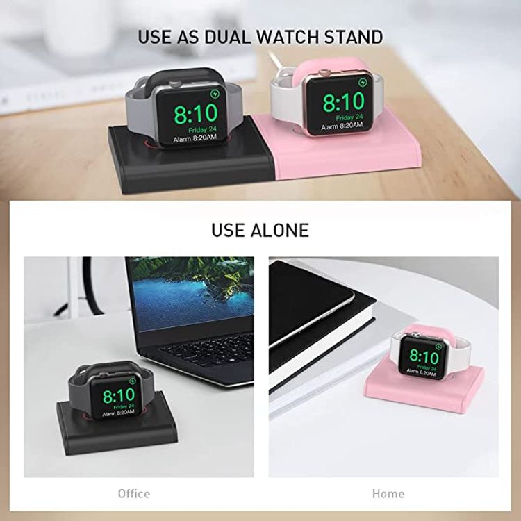 Ahastyle ABS Charging Dock, Compatible with All Apple Watch Models - Black