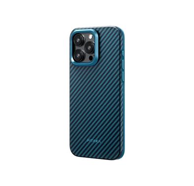 Pitaka MagEZ Case 4 For iPhone 15 Pro Max (6.7") - Black/Blue Twill