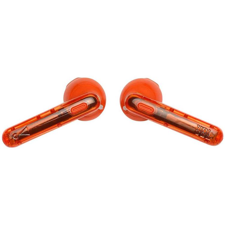 JBL T225 True Wireless Earbud Headphones, Pure Bass Sound, Bluetooth, 25-hours Battery Life, Dual Connect, Native Voice Assistant - Ghost Orange