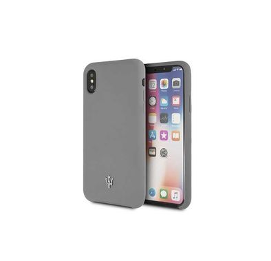 CG MOBILE Maserati Silicone Hard Phone Case Compatible for Apple iPhone X Officially Licensed  - Gray
