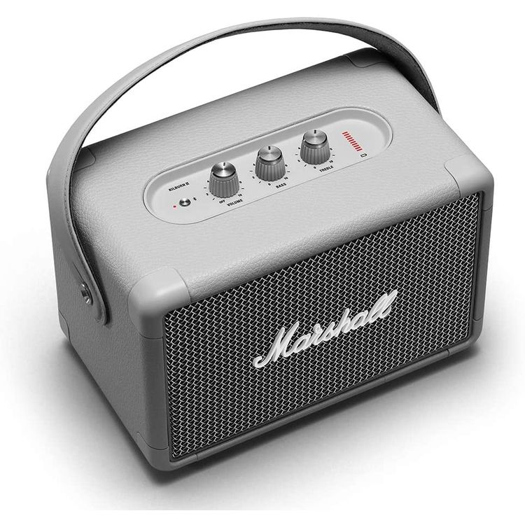 Marshall Kilburn II  Bluetooth Wireless Stereo Speaker, Integrated Rechargeable Lithium-ion Battery, Bluetooth 5.0,  2.5 Hours Charging Time, IPX2 - Grey