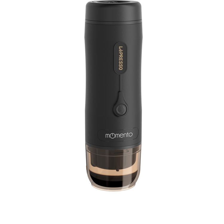 LePresso Momento 2.0 Portable Espresso Coffee Machine, Ground & Nespresso Compatible, 75W Power, 2500 mAh Battery Capacity, 2-3 Hours Re-Charge Time, 4 Single Shots Fully Charged Working Time - Black