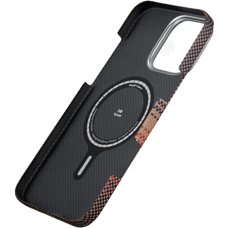 Pitaka Tactile Woven Ultra Slim Case for iPhone 16 Pro, Woven Touch, Compatible with MagSafe, Raised Camera Lip - Sunset