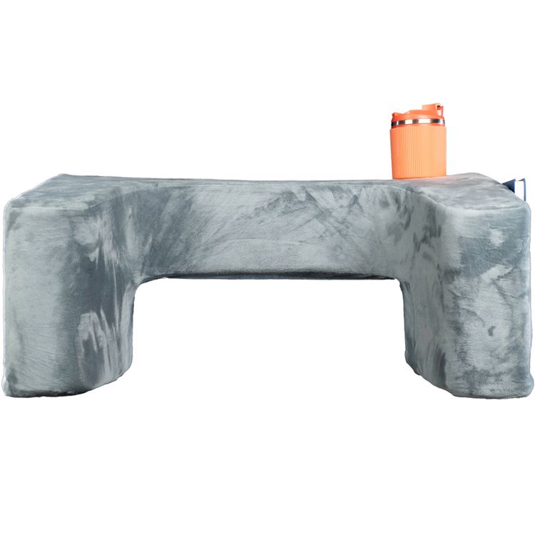Porodo Lifestyle Laptop Desk Pillow with Large Side Pocket, Washable Cover, Cup Holder, High Density Foam - Gray