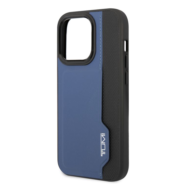 Tumi HC Leather Case With Vertical Card Slot iPhone 14 Pro Max - Blue