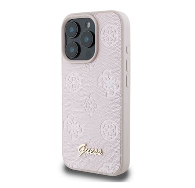 Guess Peony Hard Case for iPhone 16 Pro Max with Slim & Lightweight Design, Super Durable Materials, Comfortable Grip, Drop Protection - Pink