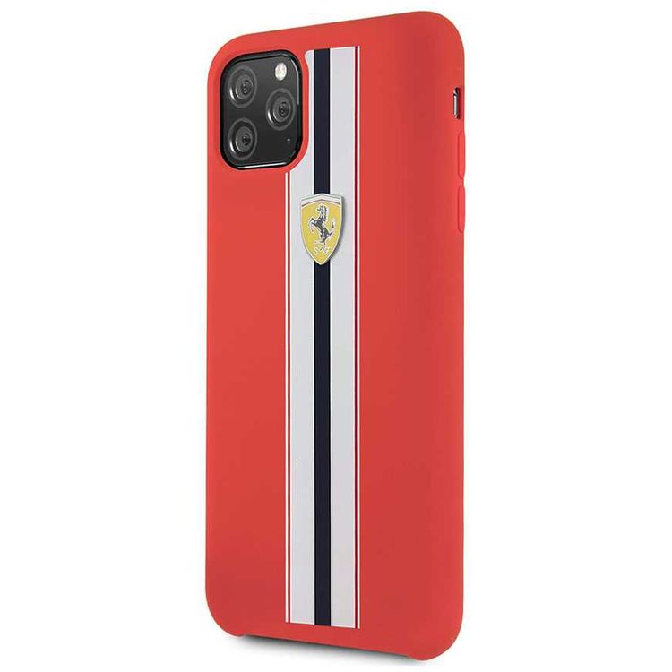 CG MOBILE Silicone Phone Case On Track & Stripes Compatible for iPhone 11 Pro Max (6.5") Drop Protection Mobile Case Officially Licensed - Red