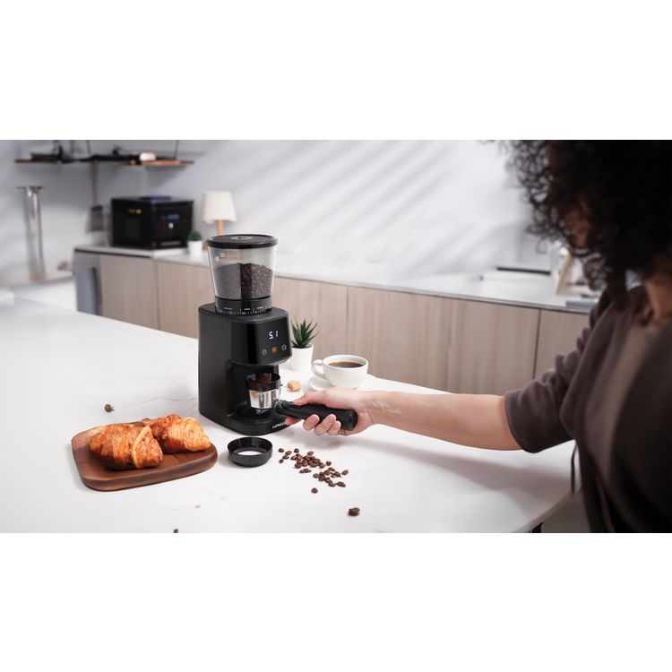 Lepresso Conical Burr Grinder, 275g Bean Hopper Capacity, 99g Chamber Capacity, 31 Grind Settings, User Friendly Interface, Timer Technology - Black