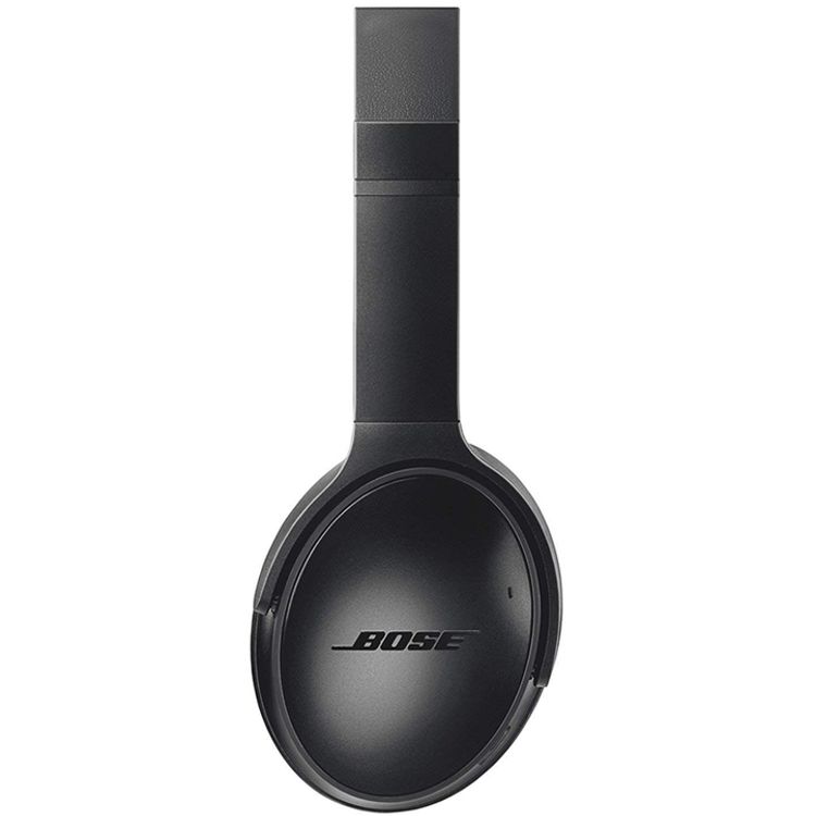 Bose Wireless Bluetooth Headphones with Active Noise Canceling, NFC, 20 Hours Playtime, 2 Hours Charging Time, Bluetooth & 3.5mm 1.2m Audio Cable Connectivity, 2400 to 2483.5 MHz Frequency, 90° Earpiece Swivel, 20dB Bluetooth Transmitter Power, 30.5cm Micro-USB Charging Cable, LED Indicator - Black