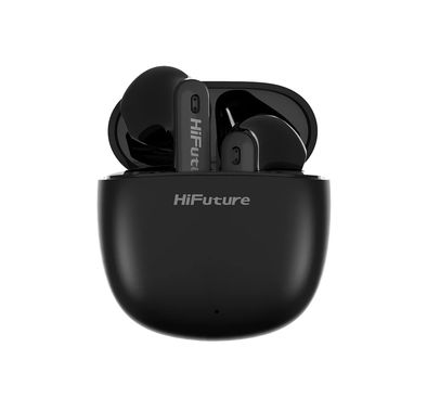 HiFuture ColorBuds 2 with Smart Touch Controls, Up to 20 Hours Play Time, Light & Perfect Fit, Superior Talking Quality, Stable Connection, Matte Finish, Soft Bass Sound - Black