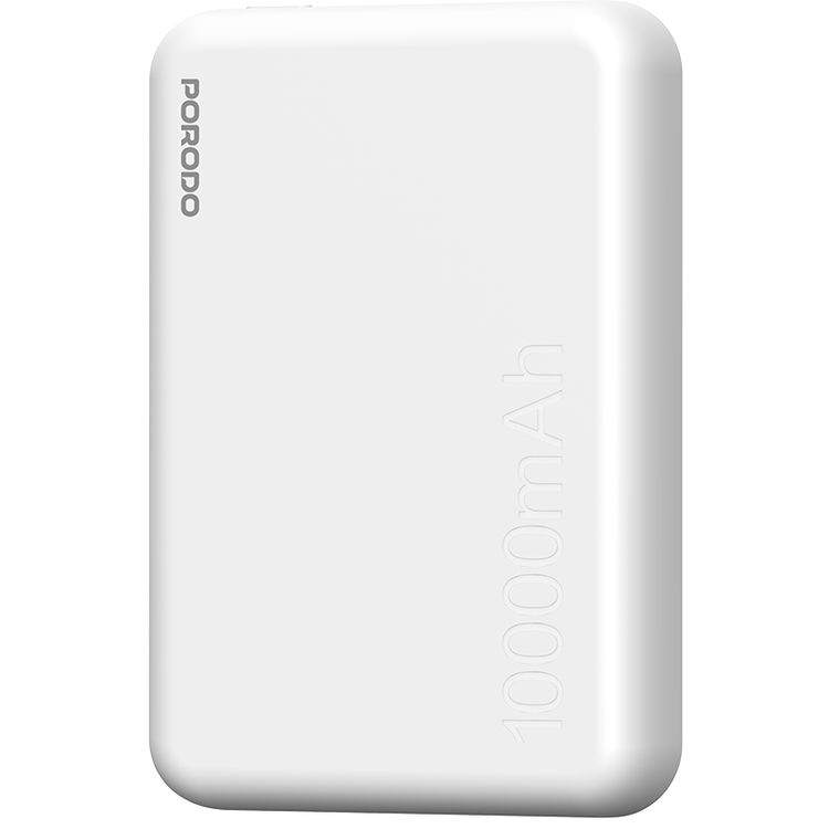 بورودو بنك طاقة بسعة 10000mAh مع مغنطيس مدمج، شحن سريع، تصميم محمول ومدمج، مدخل من نوع Type-C، ومخارج لاسلكية وType-C، درجة حرارة التشغيل من 10° مئوية إلى 45° مئوية، تثبيت مغناطيسي قوي، قدرة توصيل طاقة بقوة 20 واط - أبيض