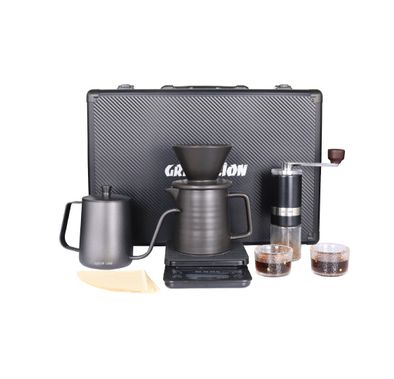 Green Lion G-80 600ml Black 9 in 1 Coffee Maker Set