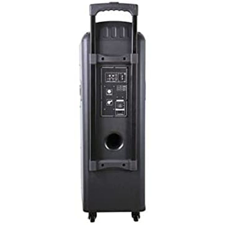 Porodo Soundtec Rumble Portable Party Speaker with Amplifier, Multi-Colour LED's Compact High Power Party Speaker, Portable Speaker with Wireless UHF Microphone
