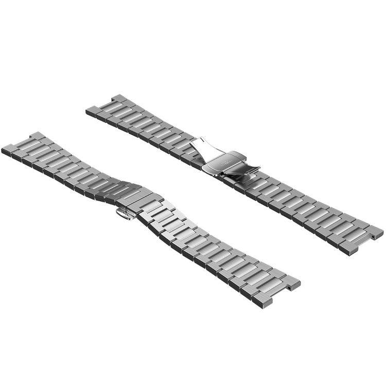 Levelo Royal Stainless Steel Strap & Case for Apple Watch 49mm, Butterfly Clasp, Adjustable Links, Quick & Convenient Removal - Silver