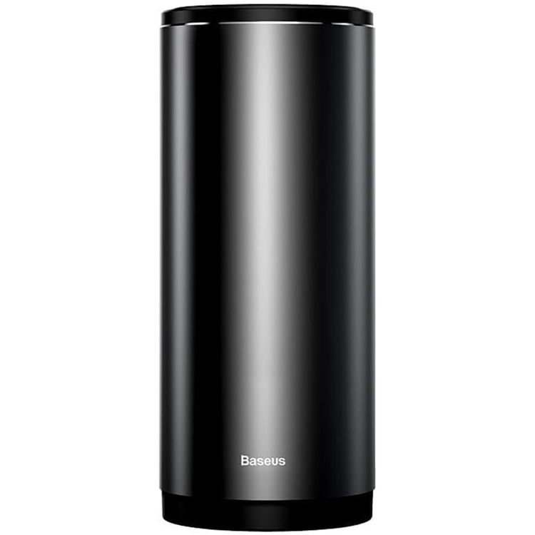 Baseus Gentleman Style Vehicle-Mounted Trash Can with 500 mL Capacity, Press-down Cover Design, ABS + Aluminum Alloy,  Leak-proof Design - Black