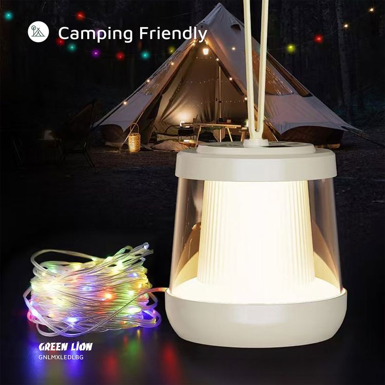 Green Lion Lumex LED Light with Inbuilt LED Strip Light, ABS + PC & Silicone Material, 1800mAh Battery Capacity,  Type-C Charging Port, 4 Hours Charging Time, 6-12 Hours Working Time, 10m Color Reel Length, 150 Lumens Brightness, 95 LED Beads - Beige