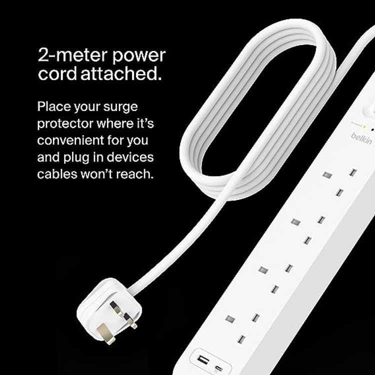 Belkin Connect Surge with USB-C and USB-A Ports 18W 4x AC Outlet - White