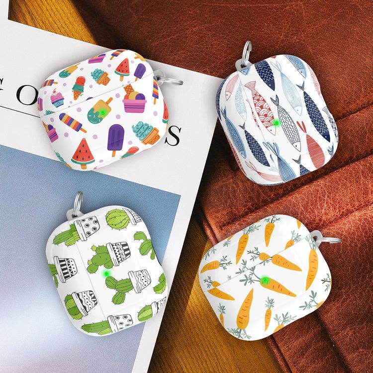 AhaStyle Premium TPU IMD Patterns Keychain Case for Airpods 3 - Carrots