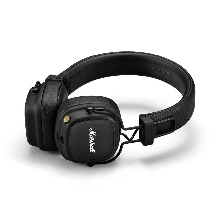 Marshall Major IV On-Ear Wireless Headphones, Foldable Design, 80 Hours of Wireless Play Time, Bluetooth Multipoint Connectivity, Fast & Wireless Charging, Bluetooth Version 5.0, 3 Hours Charging Time, 10 m Bluetooth Range - Black