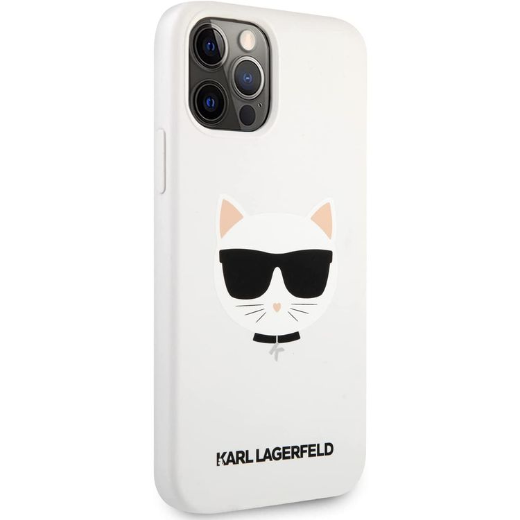 Karl Lagerfeld Silicone Hard Case Choupette Head for iPhone 12 / 12 Pro (6.1") - White