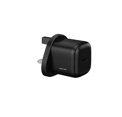 Green Lion NEXIO Single Port Wall Charger with UK Plug, 45W Power Delivery, PD 3.0 + PPS, Flame Retardant PC Material, USB-C Port, Charging Protection - Black
