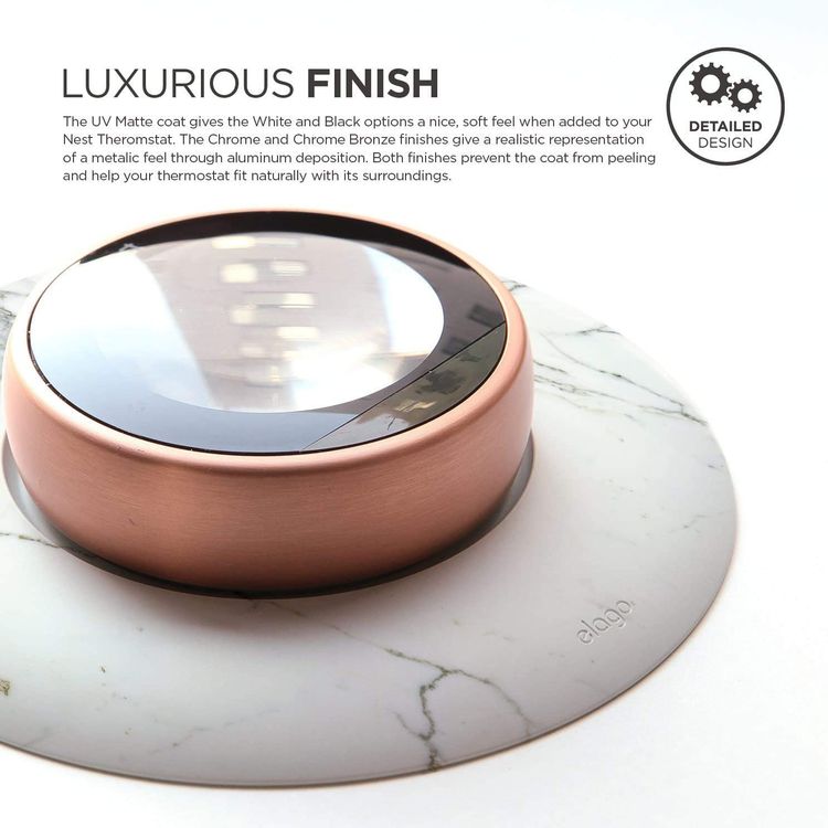 Elago Wall Plate Cover Suitable for Google Nest Thermostat Wall Plate Compatible with Nest Learning Thermostat 1st/2nd/3rd - Marble