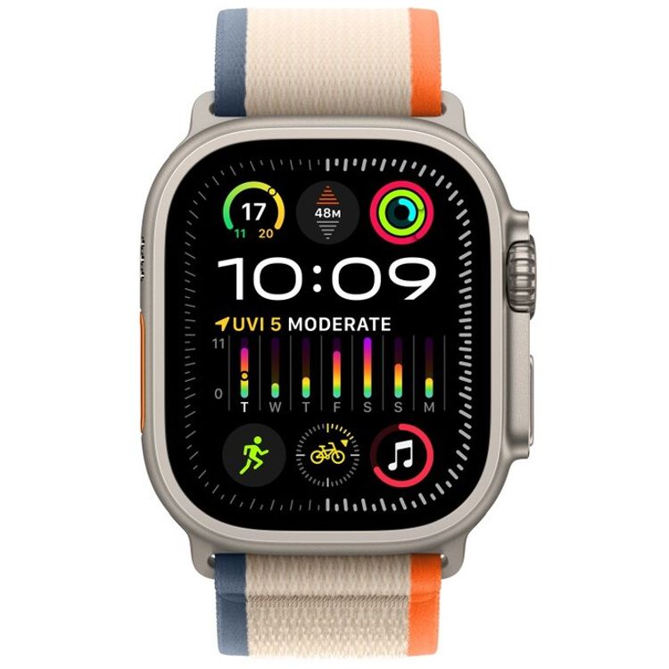 Apple Watch Ultra 2 [GPS + Cellular 49mm] with Titanium Case & Orange/Beige Trail Loop | M/L