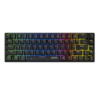 Porodo Gaming 68Keys Mechanical Keyboard with Wired and Bluetooth Dual Version ( English / Arabic ) - Black