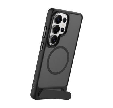 Levelo Matteo Hybrid Kickstand Case for Samsung S26 Ultra, Anti-Fingerprint Coating, Raised Bezels for Camera & Screen, Shock-Resistant Bumper, Drop Protection - Black