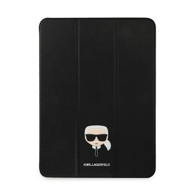 جراب Karl Lagerfeld PU Saffiano Karl Head Folio لجهاز iPad مقاس 12.9 بوصة - أسود