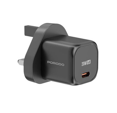 Porodo PD 20W UK Wall Charger with Over-Heat Protection, ...