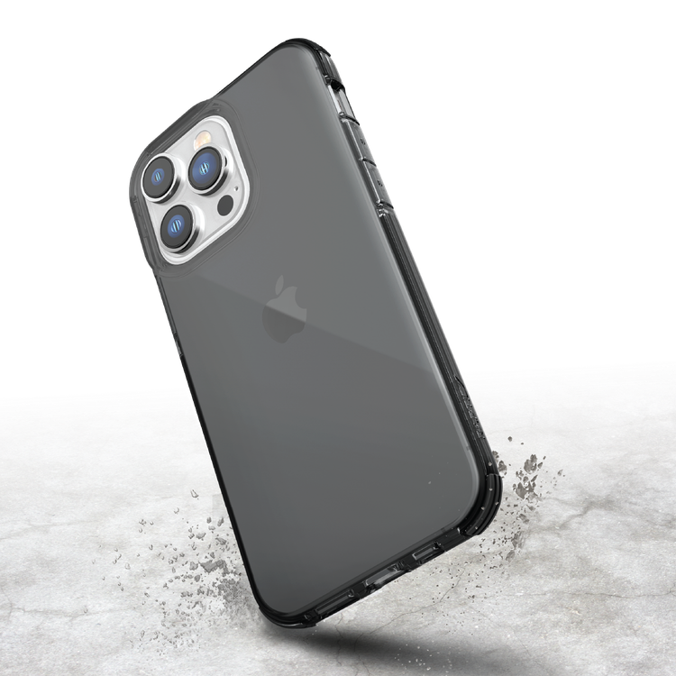 X-Doria Raptic clear, Shock Absorbing Protection, Compatible with iPhone 14 Pro - Smoke