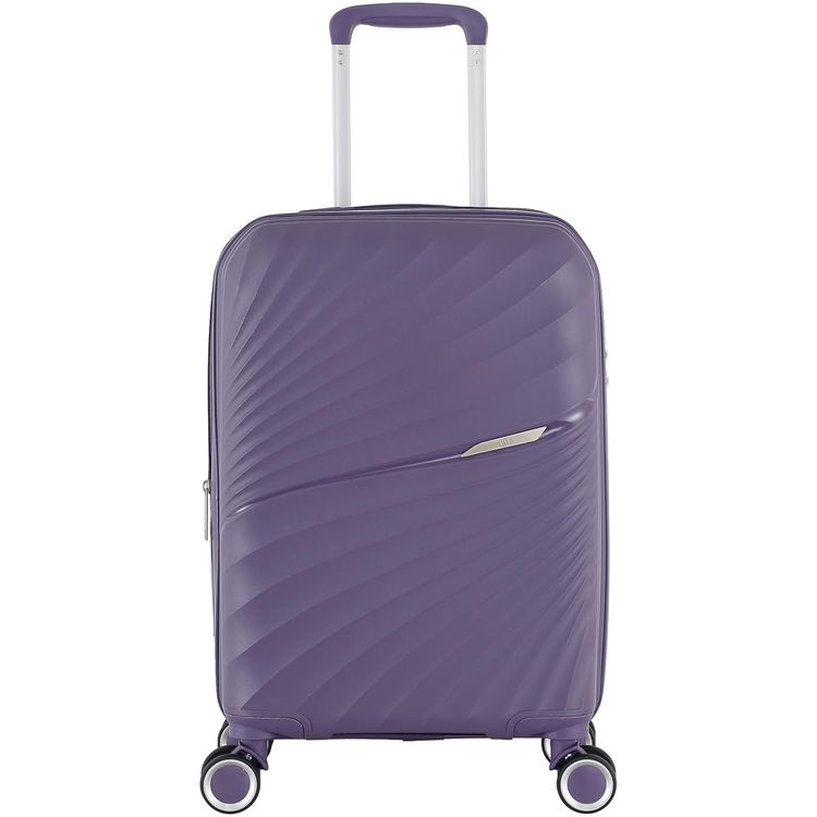 H.T Luggage Bag, Hard Case Polypropylene (PP) Material, Expandable, Telescopic Handle, Scratch Resistant, TSA Lock, Small Case Size - Purple