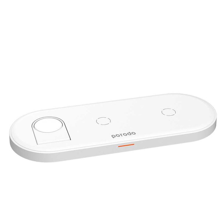Wireless Charger Porodo PD-FWCH001-WH Wireless Slim Charging Station - White
