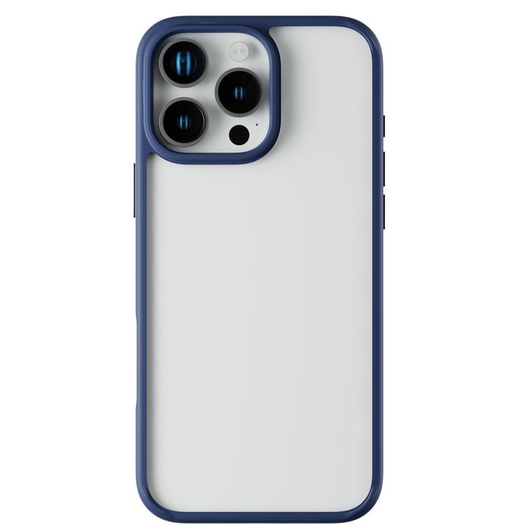 Levelo Solo Case for iPhone 16 Pro Max with Clearview Technology, Matte TPU Bumper, Comfortable Grip, Impact-Resistant Corners, 3H Scratch Resistance - Deep Blue