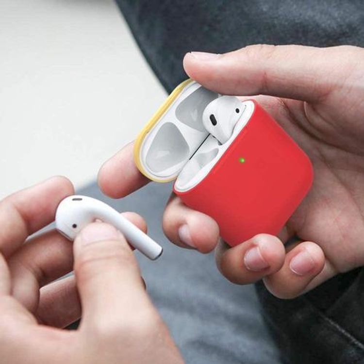 AhaStyle Keychain Version Two Toned Silicone Case with Anti-Lost Ring Compatible for AirPods 1/2 Generation, Scratch Resistant, Drop Resistant