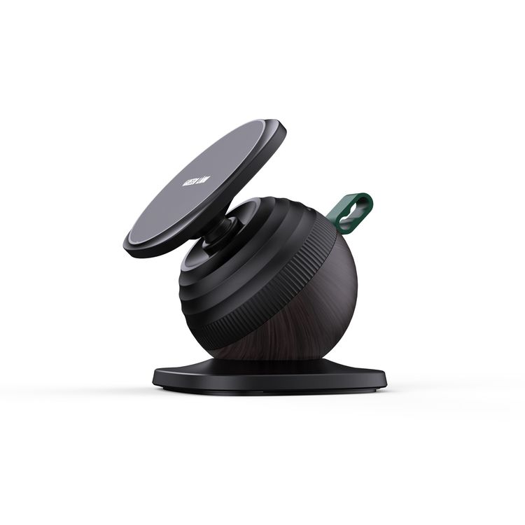 Green Lion Snail Mount Car Phone Holder, MagSafe Compatible, N52 x17 Strong Magnets for Secure Grip, Twist-Lock Telescopic Design with Hidden Rod, 360° Rotating Base, Extendable Height, Dual-Axis Rotation, One-Handed Operation, Flexible Viewing Angle, Lightweight (128g) And Compact - Black