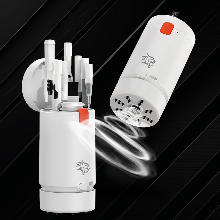 مجموعة تنظيف بورودو للألعاب 21 في 1 مع مكنسة كهربائية ومنفاخ، بقوة 1.5 وات، سهلة السفر، متعددة الأغراض، سعة بطارية 600 مللي أمبير، تصميم خفيف الوزن وصغير الحجم، محمولة، مجموعة تنظيف عميق لسماعات الأذن ولوحة المفاتيح والشاشة والكمبيوتر اللوحي والساعة الذكية - أبيض