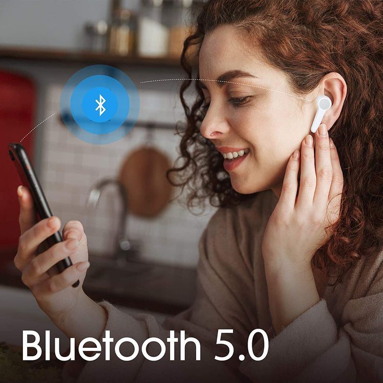 JBL T215 TWS True Wireless In-Ear Earbuds, Pure Bass Sound, Bluetooth Headphones 25H Battery , Dual Connect, Compatible with Android and iOS -  White