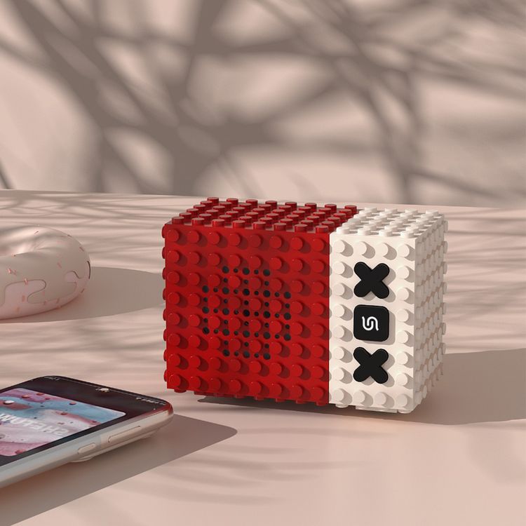 Porodo Soundtec MiniBlock Portable Stereo Speaker with Playful Block Design, 360° Surround Sound, Extended Playtime, Immersive Audio, USB-C Charging - Black 