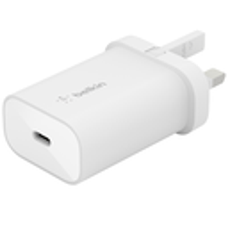 شاحن حائط Belkin BOOST CHARGE™ USB-C PD 3.0 PPS بقدرة 25 وات - أبيض