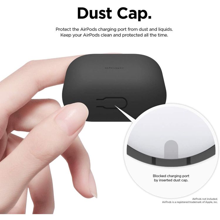 Elago Basic Skinny Case Compatible for Apple AirPods 1&2 Generation, Upgraded Premium Silicone, Front LED Visible, Scratch Resistant, Drop Resistant, Dustproof and Absorbing