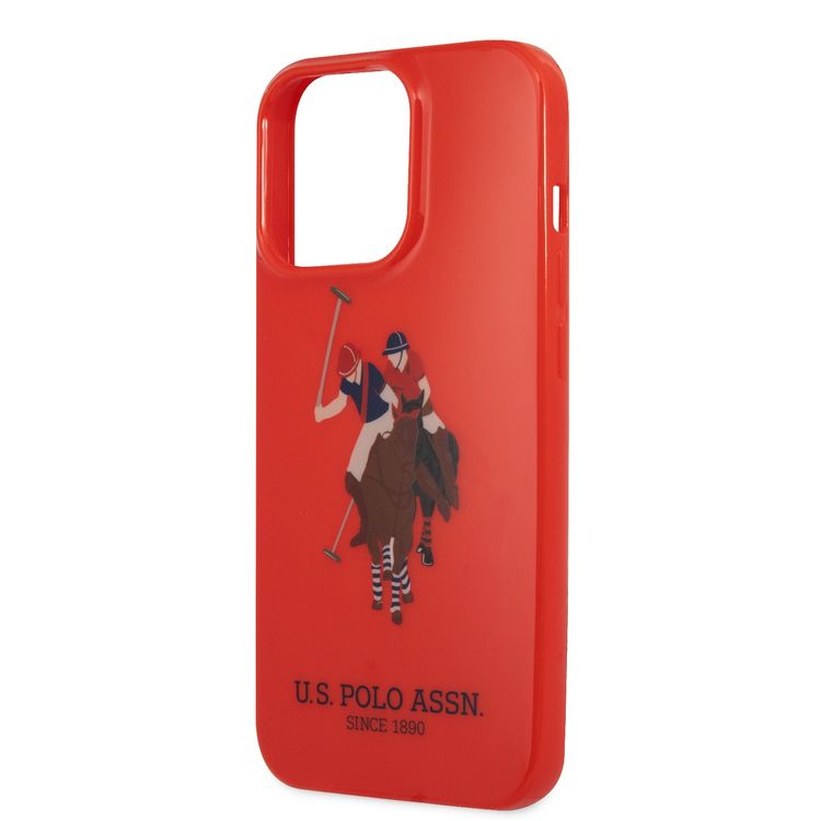 US Polo Assn Full TPU DH Logo Flou Case for iPhone 13 Pro Max( 6.7 ) - Red