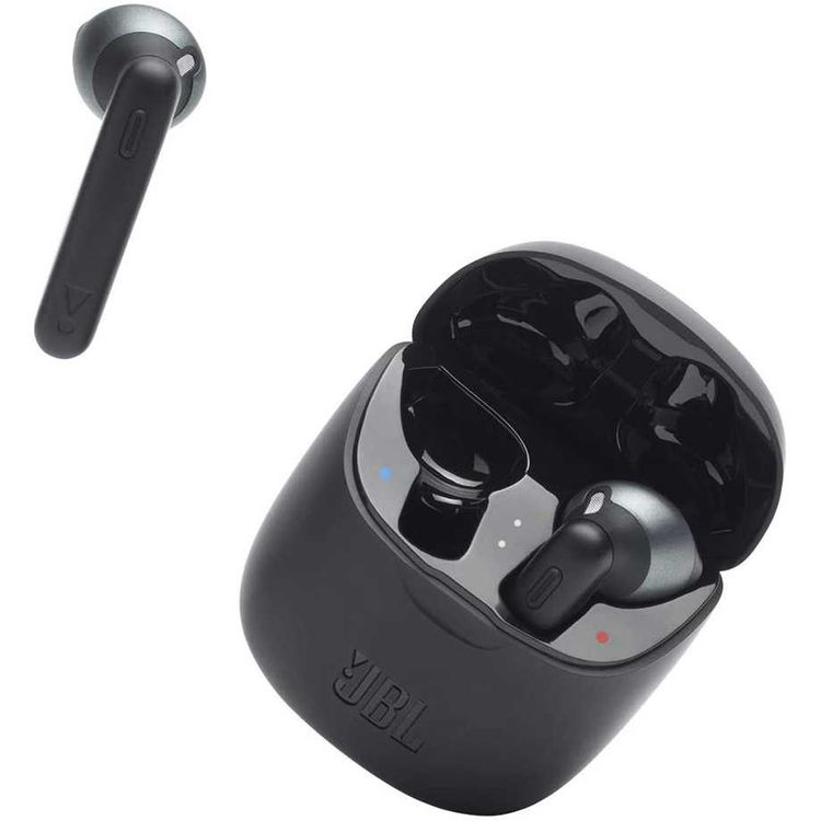 JBL T225 True Wireless Earbud Headphones, Pure Bass Sound, Bluetooth, 25-hours Battery Life, Dual Connect, Native Voice Assistant - Black