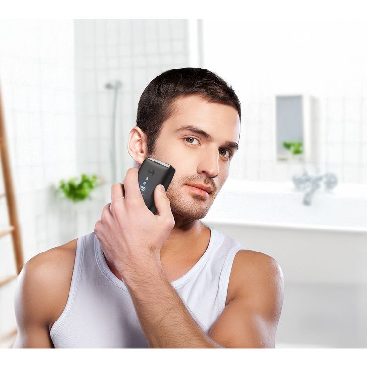 Porodo Lifestyle Dual-Blade Pocket Shaver with Travel Lock, Dual-Blade, Digital Display, Type-C Charging, 600mAh Battery, 8000RPM Motor Speed, Lightweight & Portable - Black