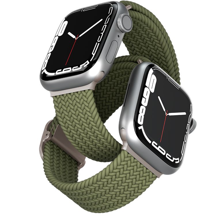 Levelo Crisben Watch Strap with Metal Buckle for Apple Watch 49/45mm, Water & Sweat Resistant, Compatible with SE, Series 8, 7, 6, 5 & 4, Adjustable & Stretchable Loop Band - Green