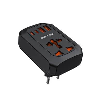 Porodo Universal AC Adapter Multi-Device Charging EU Plug...