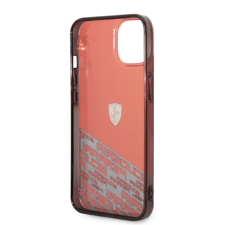 Ferrari PC/TPU IML Case with Bottom Scuderia Allover Print iPhone 14 Compatibility - Red